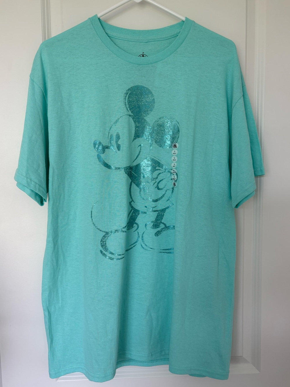 Disney Mickey Aqua T shirt - Size Large NWT